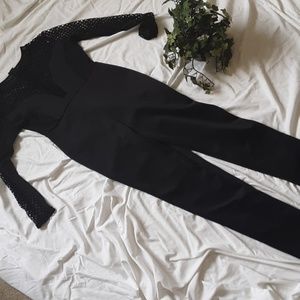 Black large one-piece jumpsuit